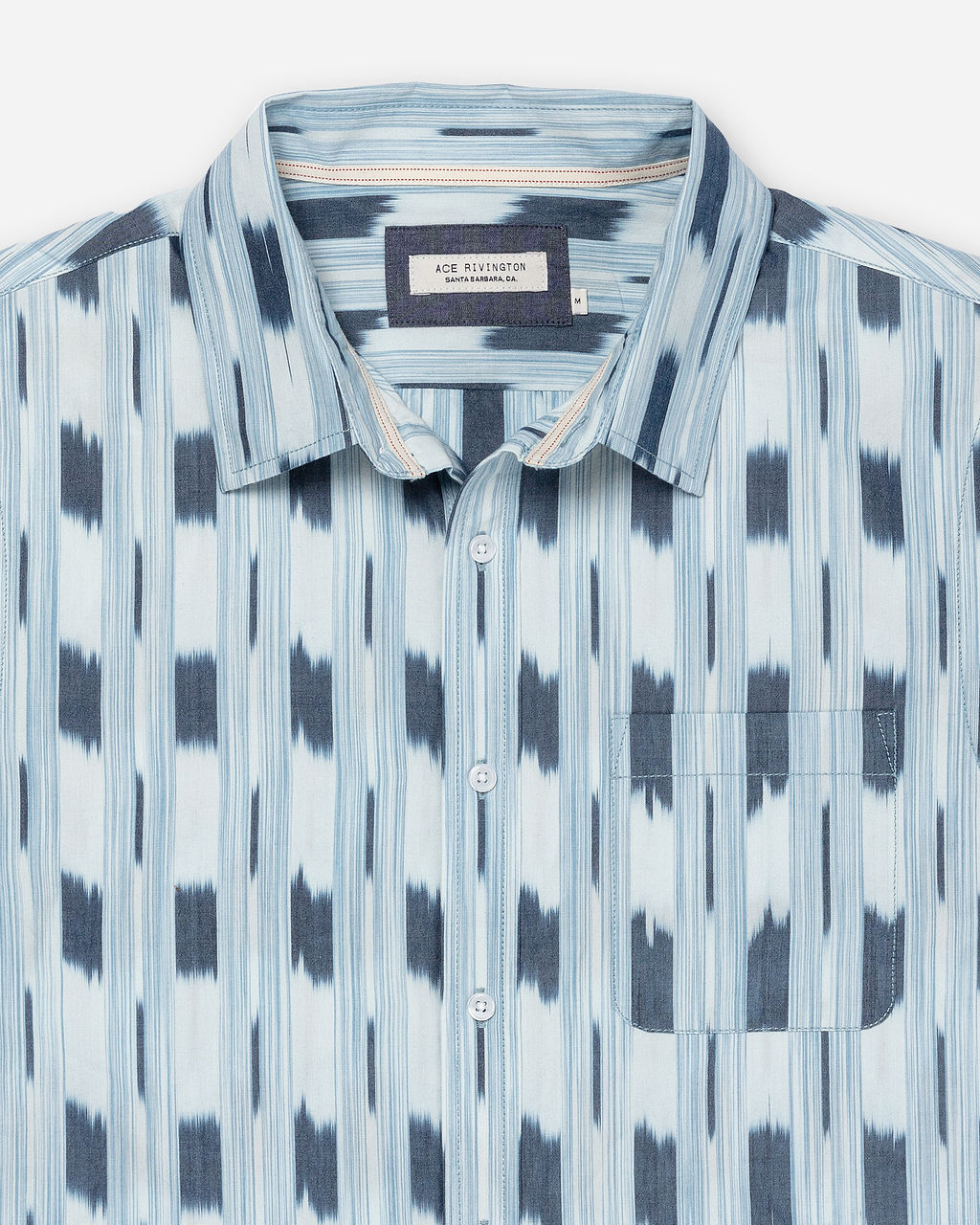 Light Weight- Tailored Shirt- Indigo Ikat