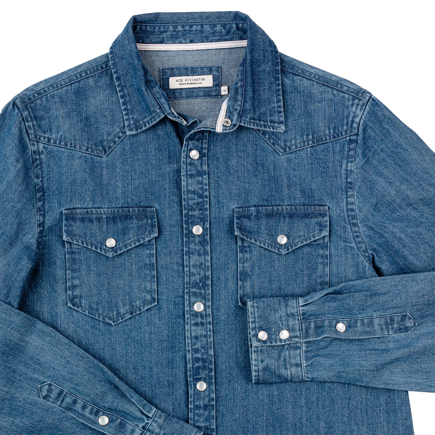 Mid Weight Denim - Western Shirt - Medium Wash