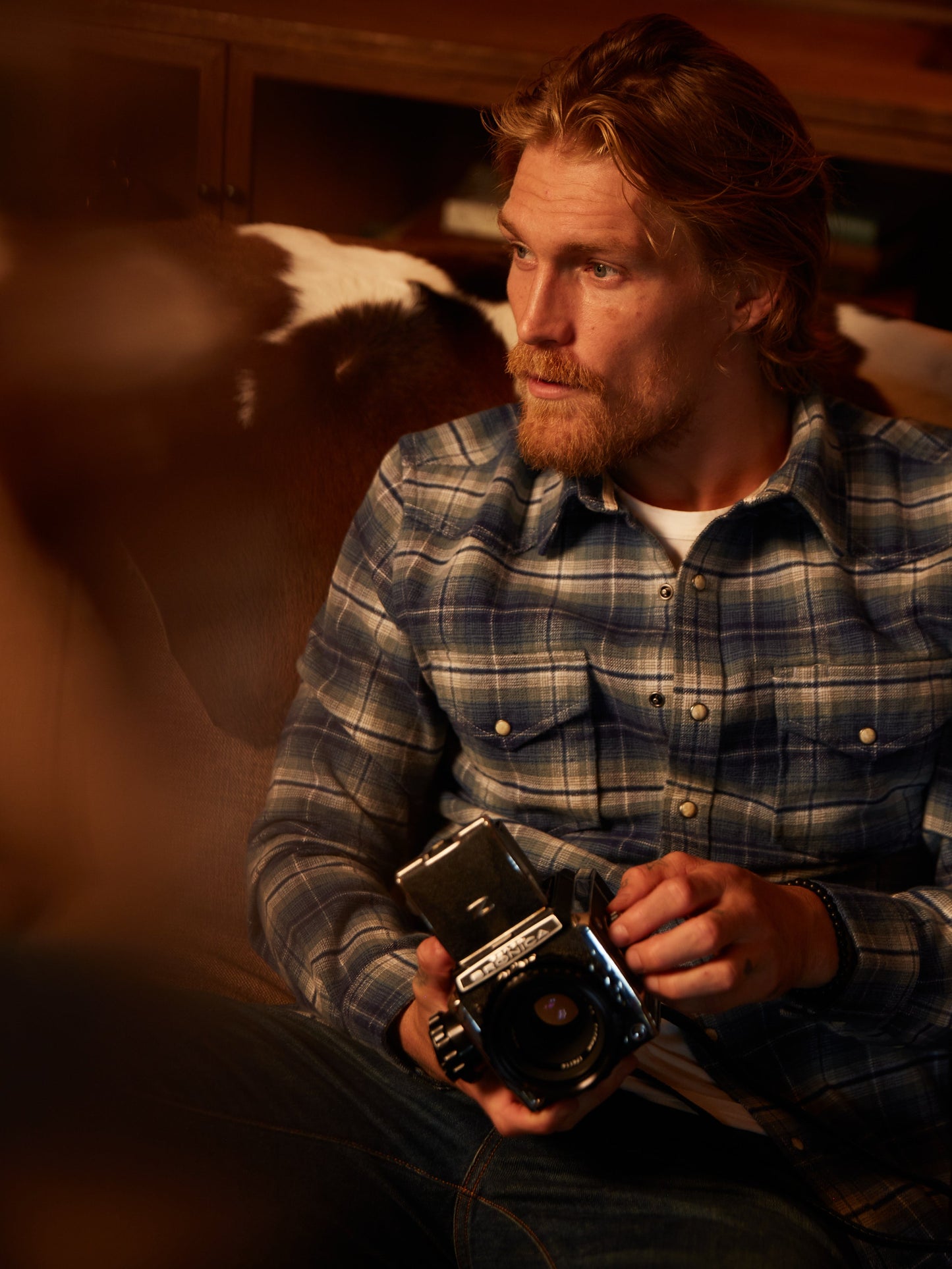 Winter Flannel - Western Shirt - Storm Blue