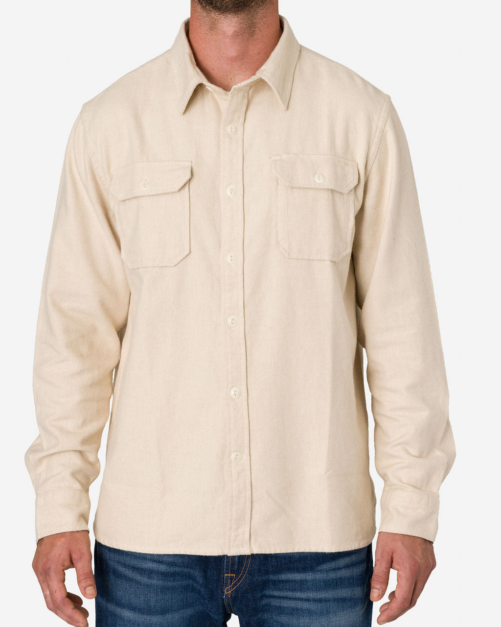 Winter Flannel - Utility Shirt - Ecru