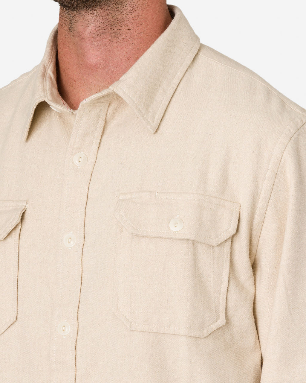 Winter Flannel - Utility Shirt - Ecru