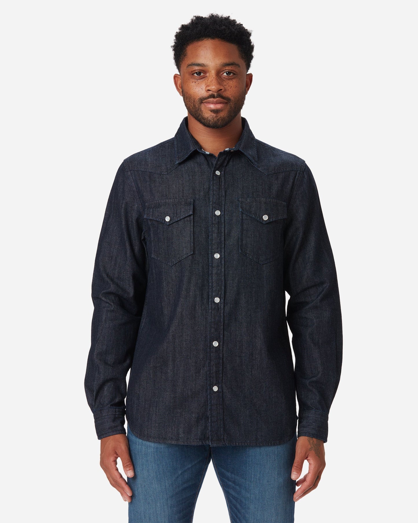Mid Weight Denim - Western Shirt - Indigo Rinse
