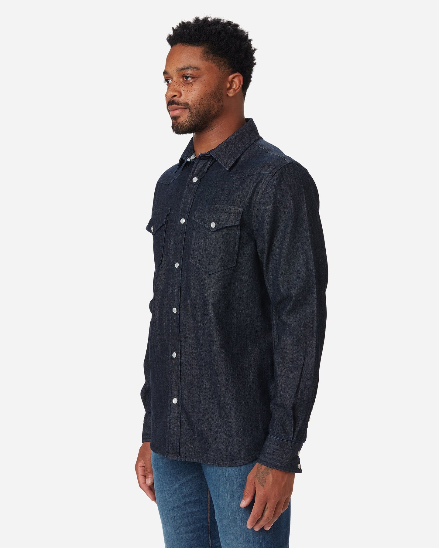 Mid Weight Denim - Western Shirt - Indigo Rinse