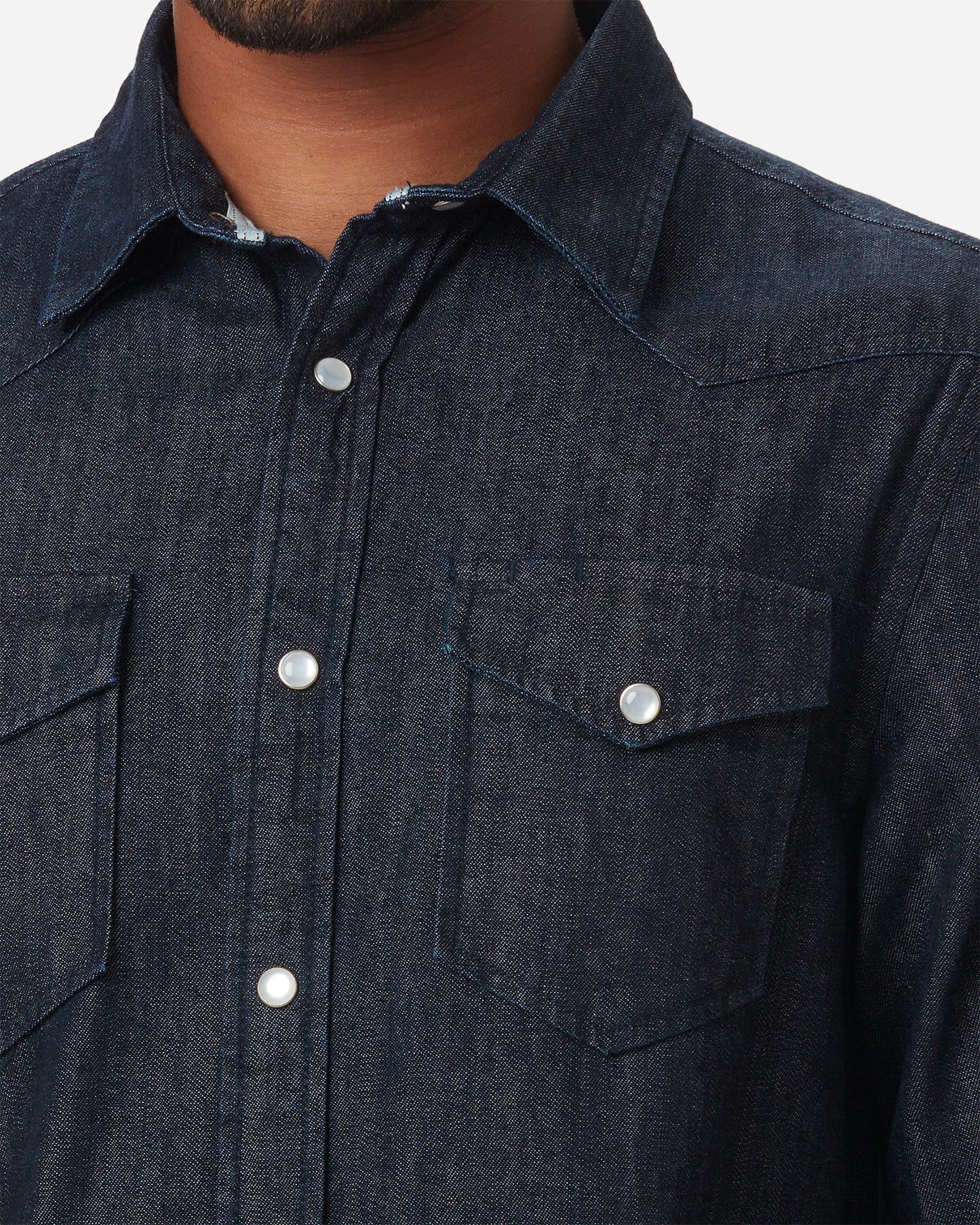 Mid Weight Denim - Western Shirt - Indigo Rinse