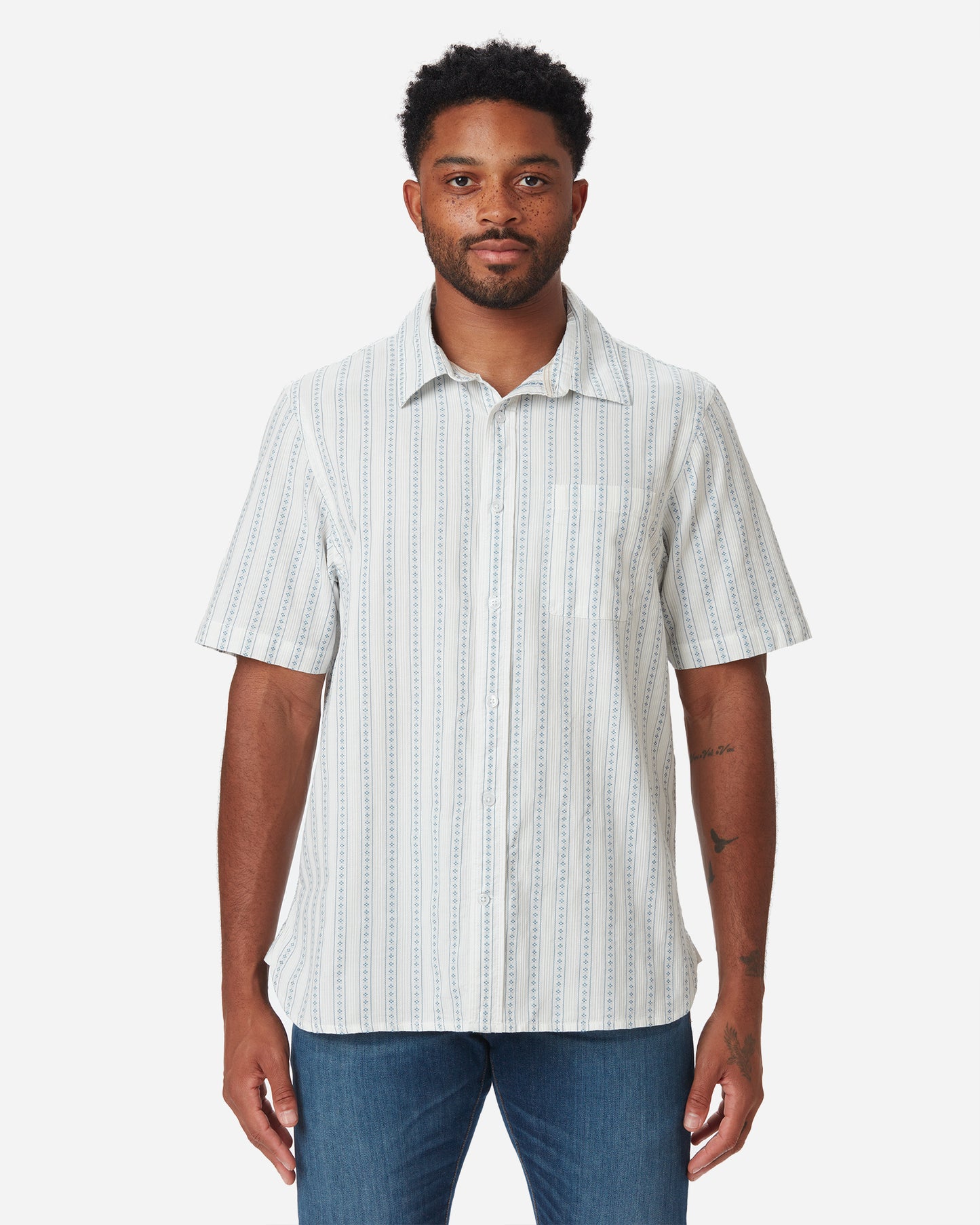 Light Weight- Tailored Shirt - Diamond Stripe