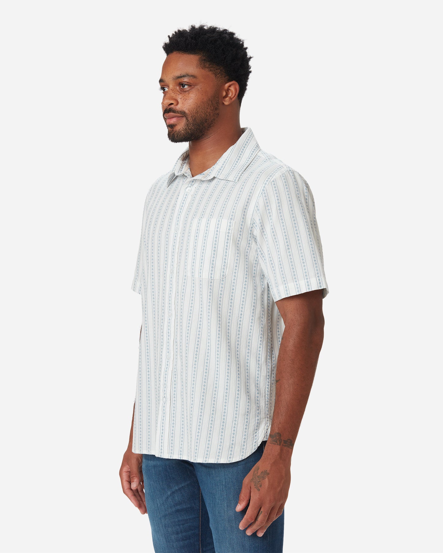 Light Weight- Tailored Shirt - Diamond Stripe