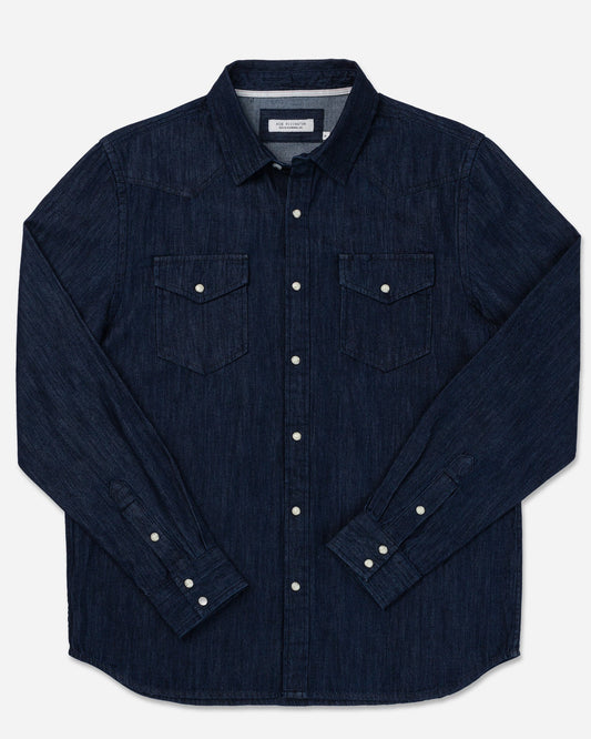 Mid Weight Denim - Western Shirt - Indigo Rinse
