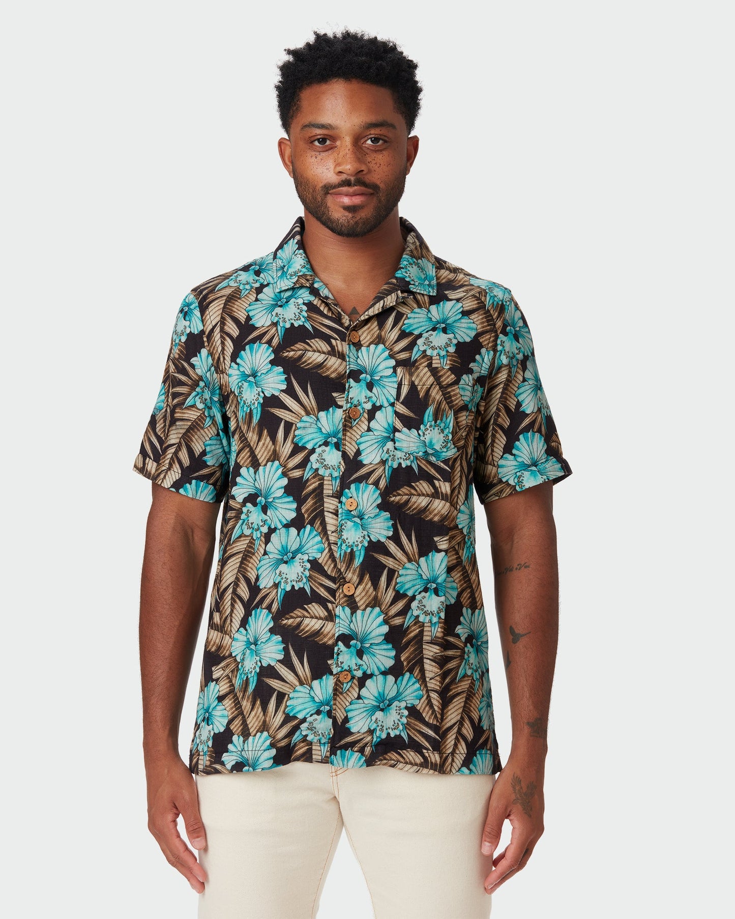 Double Gauze - Camp Shirt - Electric Floral