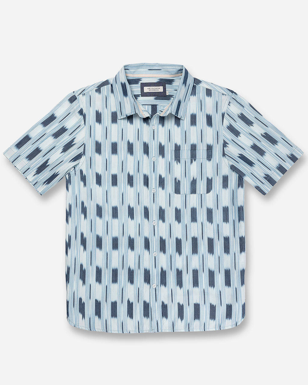 Light Weight- Tailored Shirt- Indigo Ikat