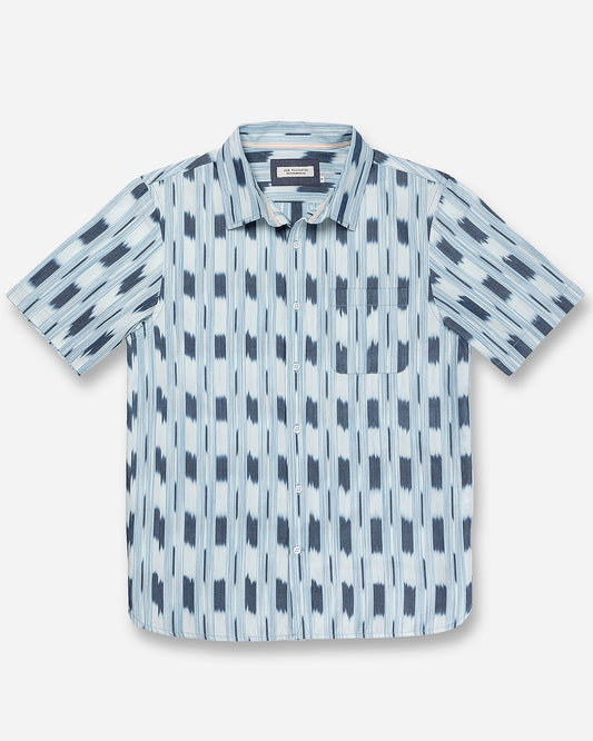 Light Weight- Tailored Shirt- Indigo Ikat