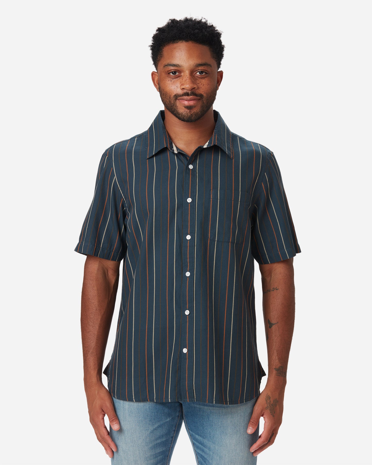 Light Weight- Tailored Shirt- River Stripe