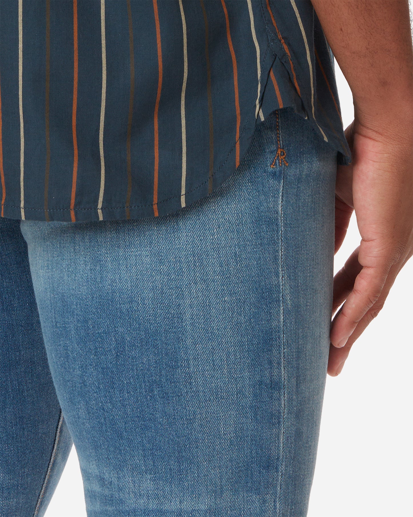 Light Weight- Tailored Shirt- River Stripe