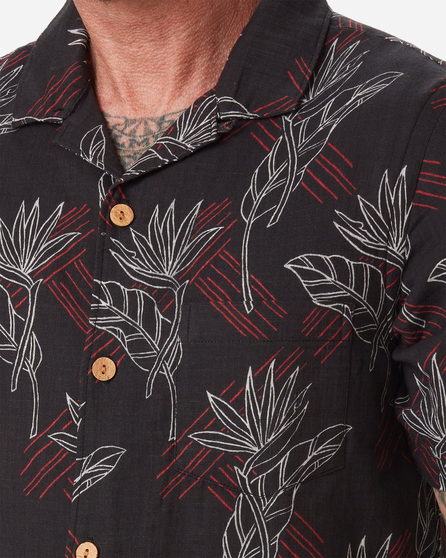 Double Gauze- Camp Shirt- Night Bird