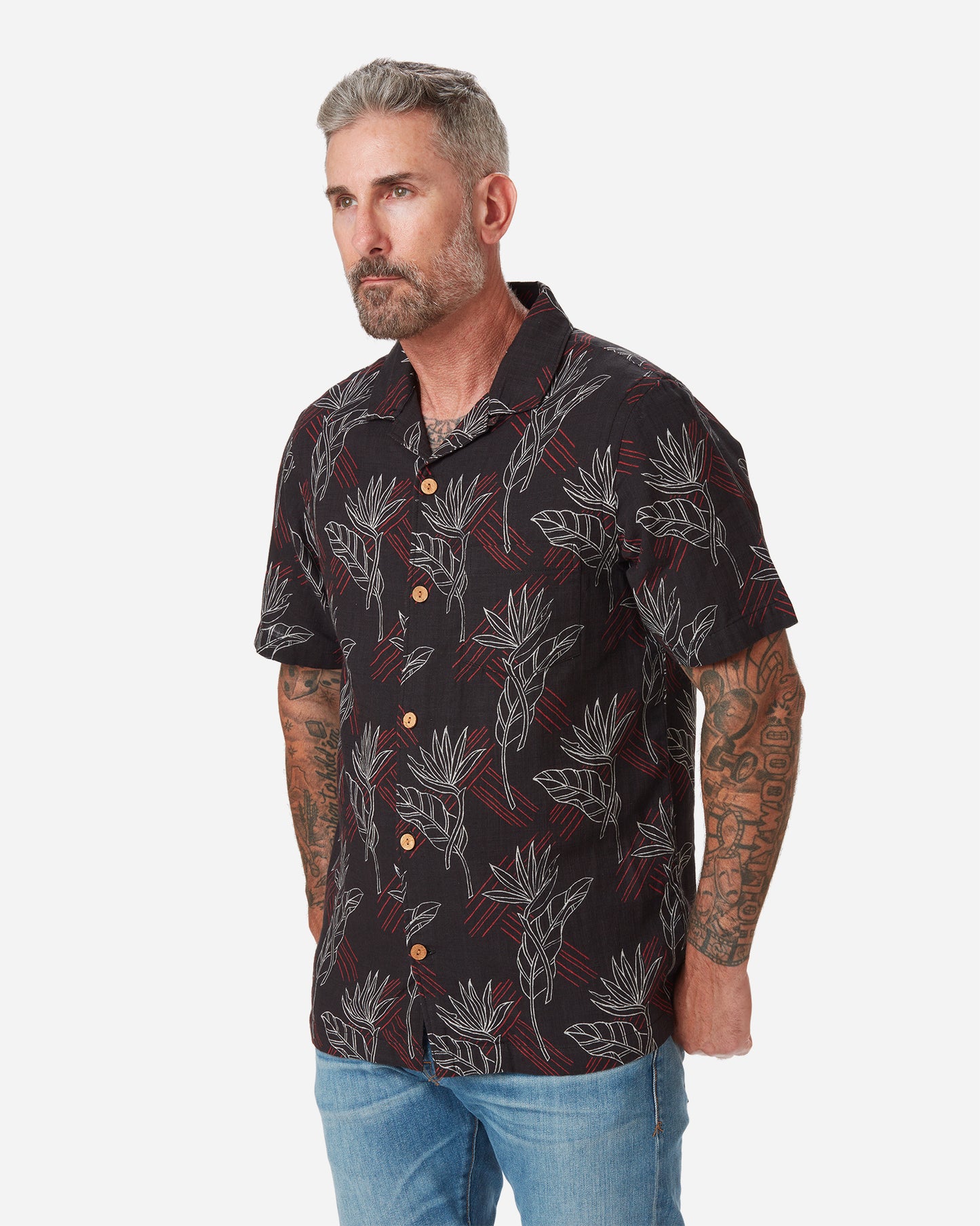 Double Gauze- Camp Shirt- Night Bird