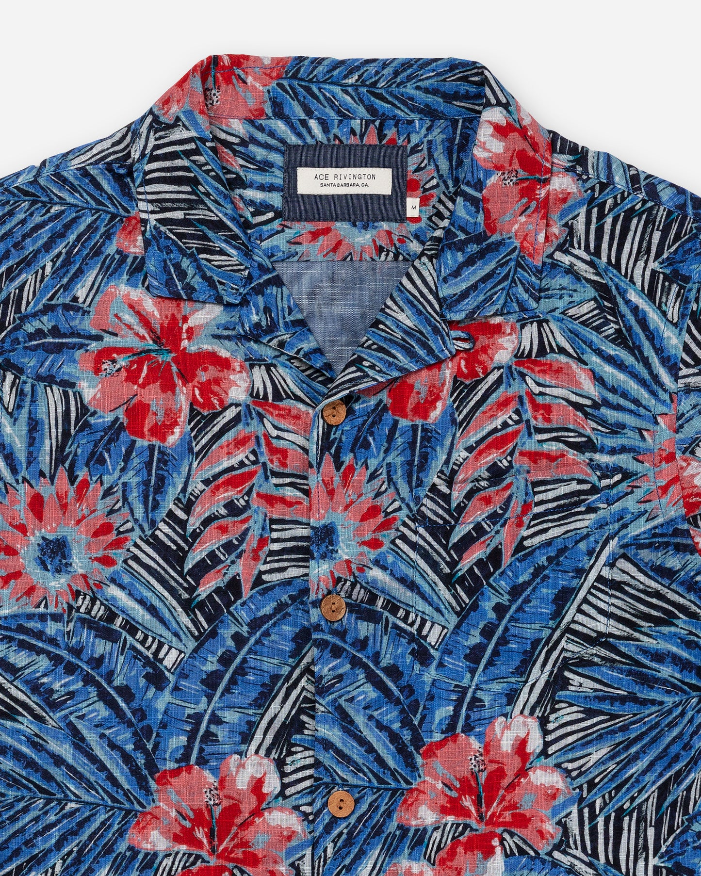 Double Gauze- Camp Shirt- Ocean Flower