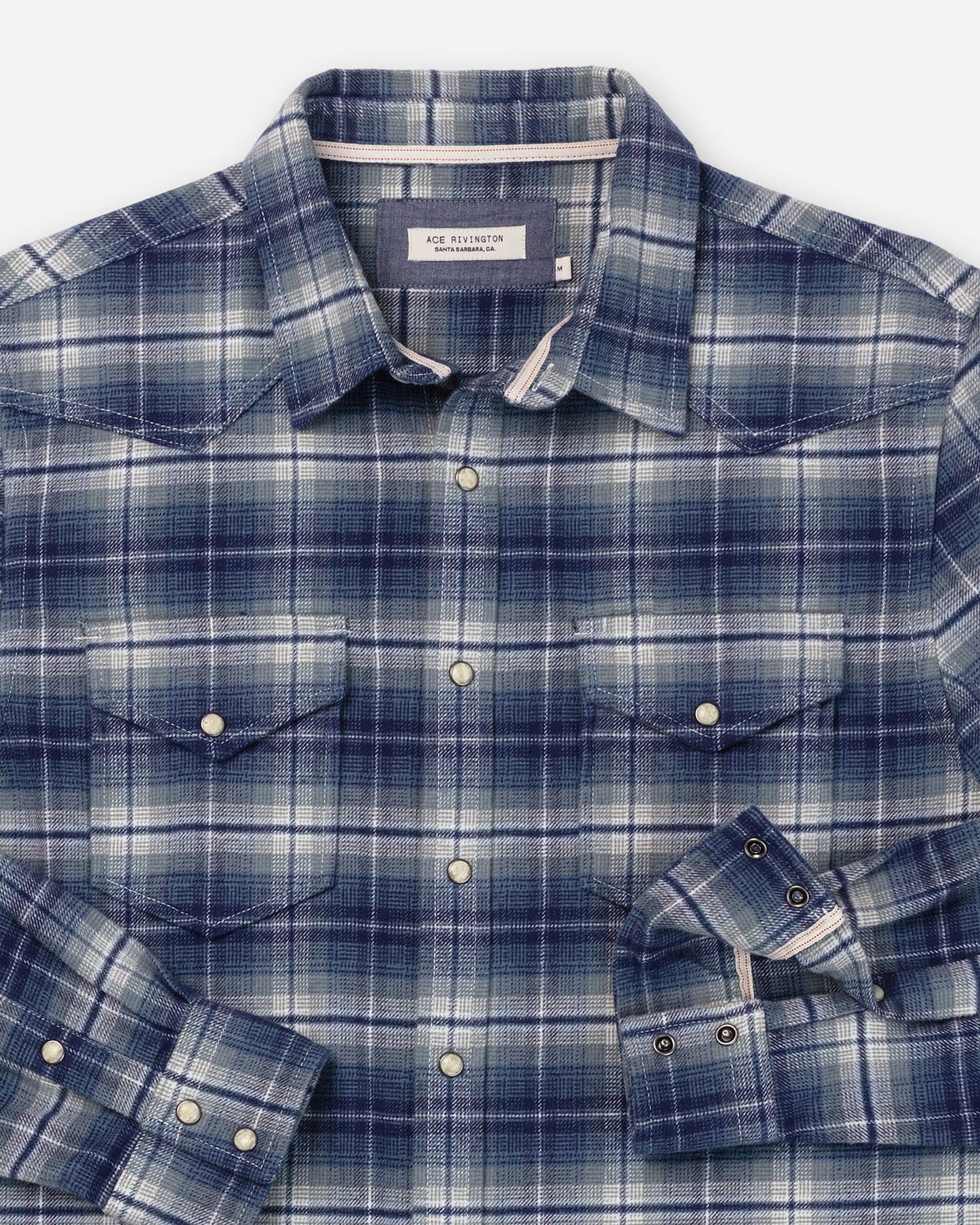 Winter Flannel - Western Shirt - Storm Blue