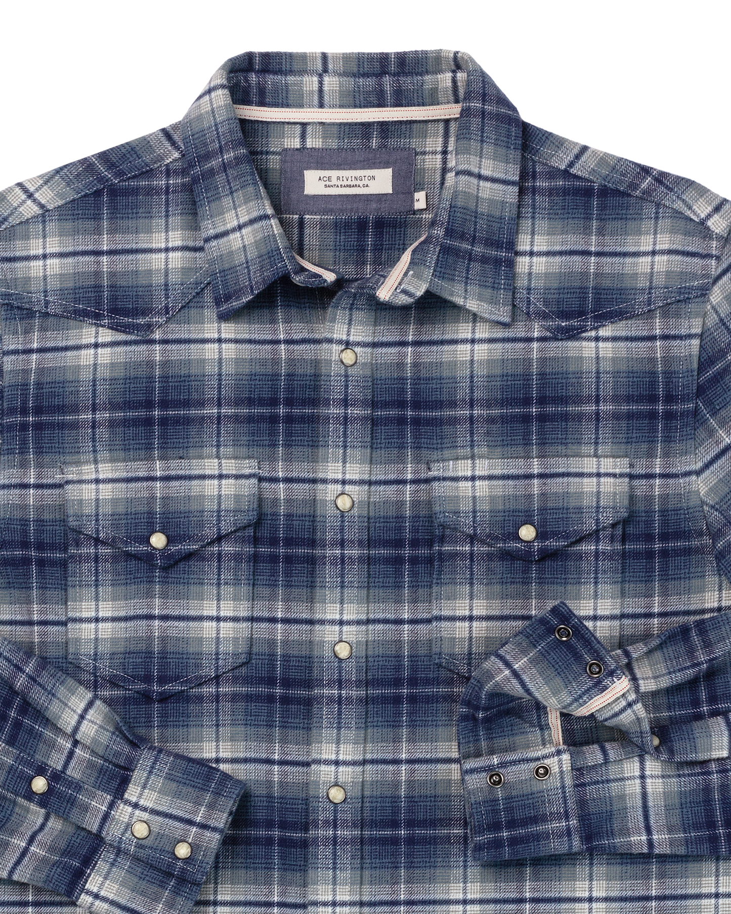 Winter Flannel - Western Shirt - Storm Blue