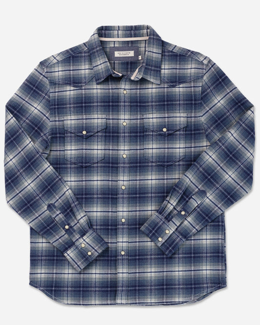 Winter Flannel - Western Shirt - Storm Blue