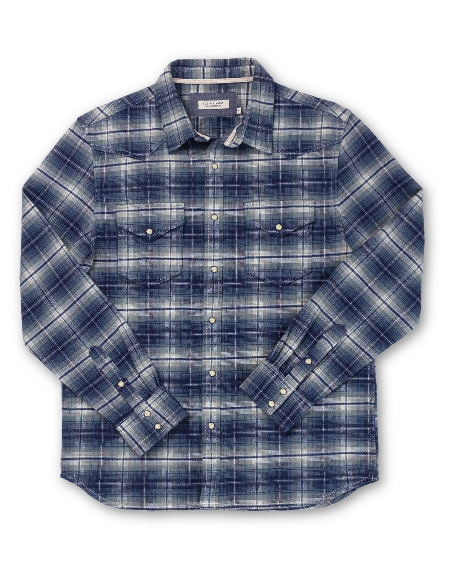 Winter Flannel - Western Shirt - Storm Blue