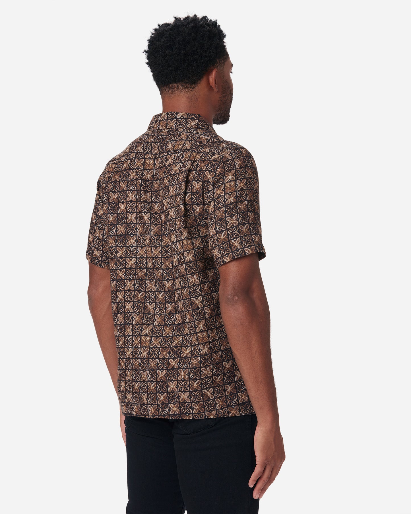 Double Gauze- Camp Shirt- Vintage Tile