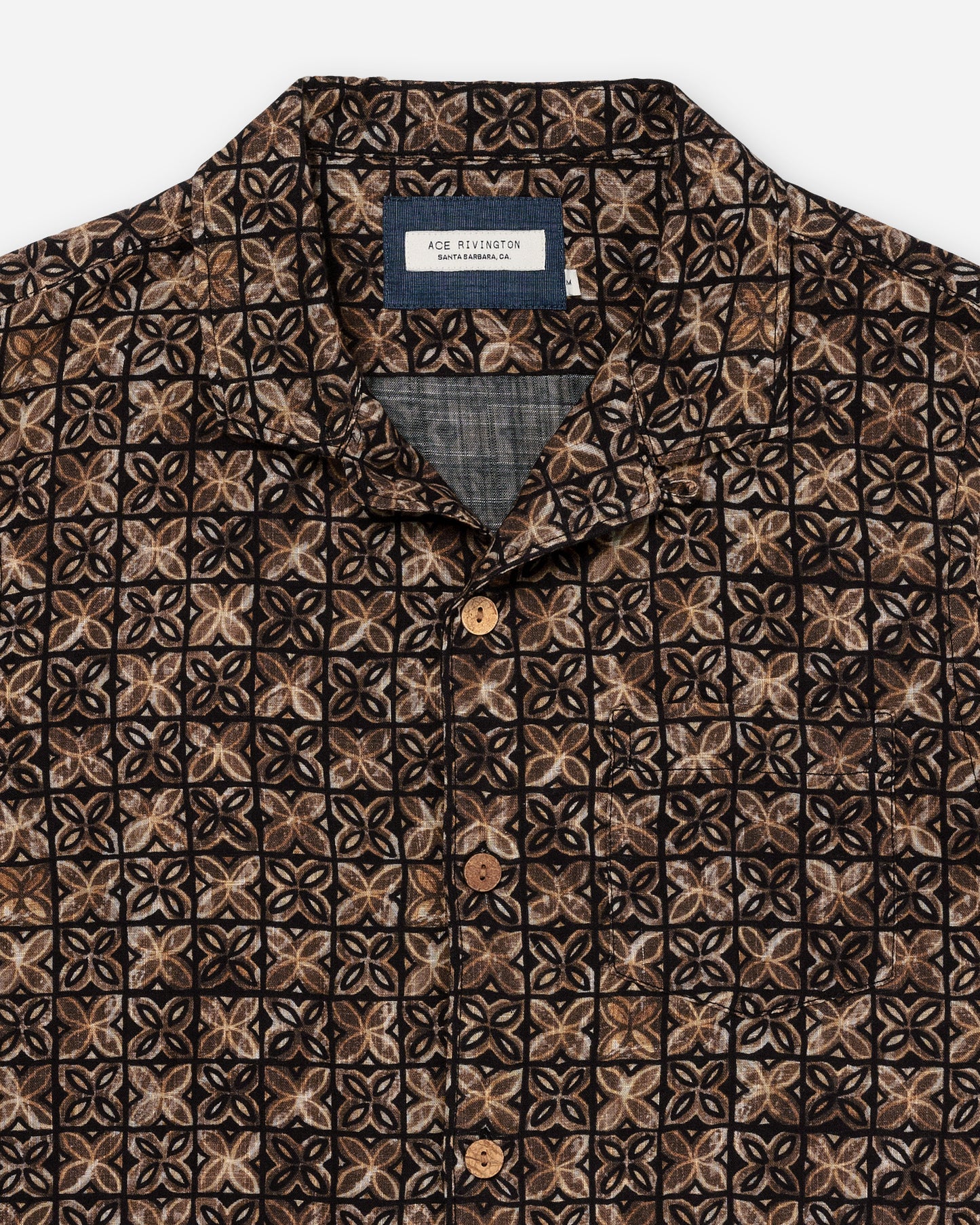 Double Gauze- Camp Shirt- Vintage Tile